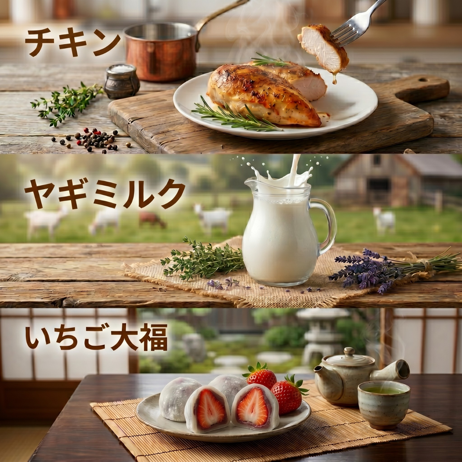 SILKFULL 犬用しるるんピューレ（チキン、ヤギミルク、いちご大福）